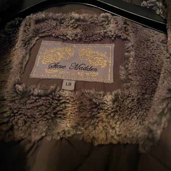 Steve Madden Taupe Utility Jacket with Hood - Picture 3 of 7